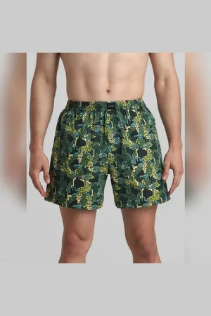 JACK & JONES Green Abstract Printed Boxers