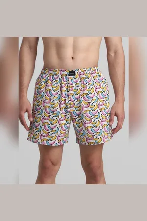 JACK & JONES White Banana Printed Boxers