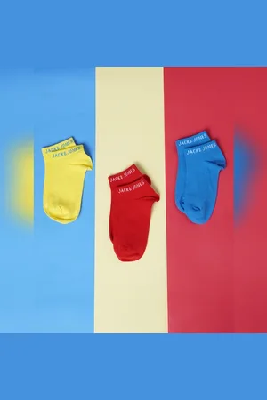 JACK & JONES Boys Ankle Length Solid Socks - Pack of 3