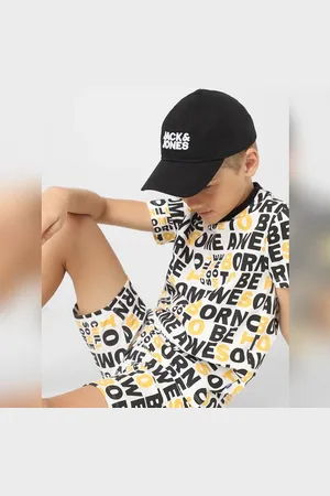 JACK & JONES Boys Black Logo Print Baseball Cap