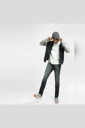 JACK & JONES Dark Blue Low Rise Ripped Ben Skinny Jeans