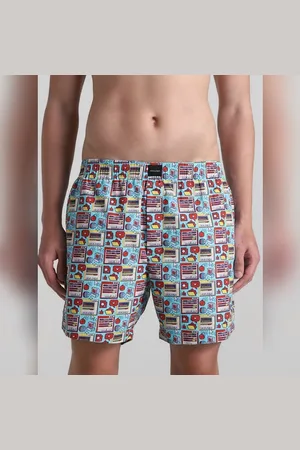 JACK & JONES Blue Printed Cotton Boxers