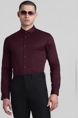 JACK & JONES Maroon Full Sleeves Shirt