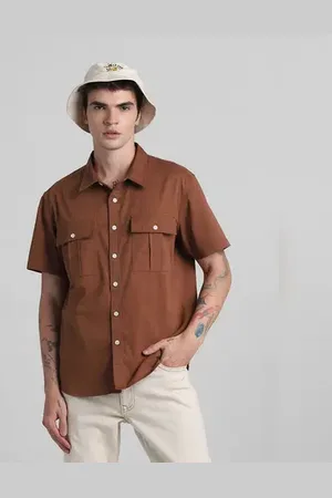 JACK & JONES Brown Oversized Short Sleeves Shirt