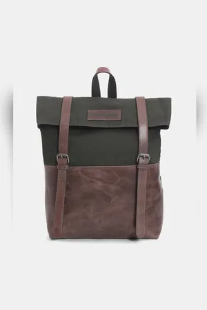 JACK & JONES Military Green Colourblocked Backpack