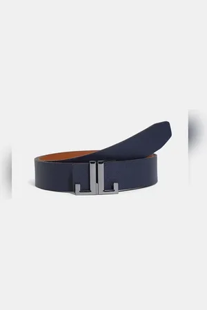 JACK & JONES Navy Blue Premium Textured Leather Belt