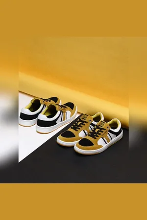 JACK & JONES Yellow Suede Lace-Up Sneakers