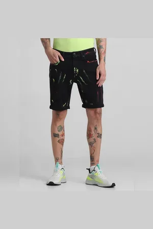 JACK & JONES Black Paint Print Co-ord Set Shorts