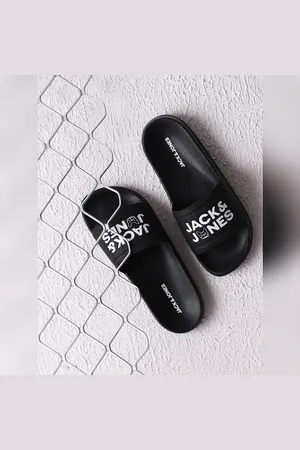 JACK & JONES Black Doggo Print Sliders