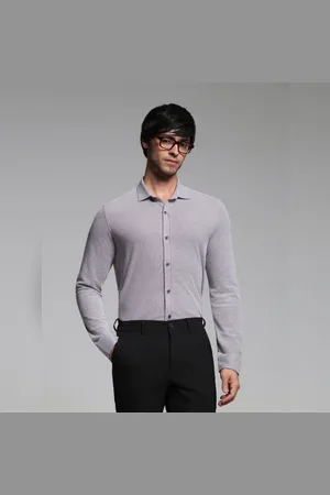 JACK & JONES Burgundy Dobby Full Sleeves Shirt