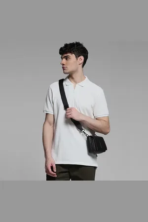 JACK & JONES Off-White Jacquard Polo T-shirt