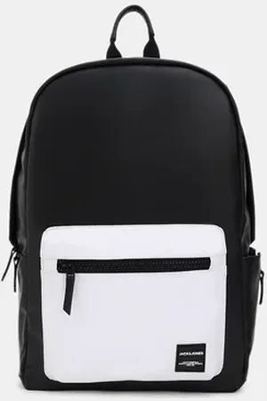 JACK & JONES Black Colourblocked Laptop Backpack