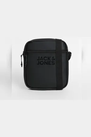 JACK & JONES Black Logo Print Sling Bag