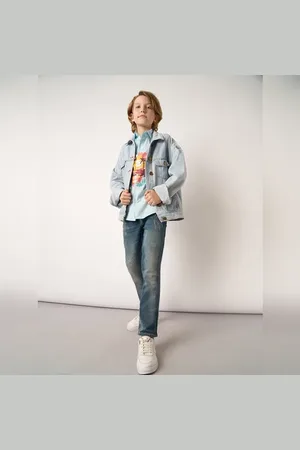 JACK & JONES Boys Blue Mid Rise Straight Fit Jeans