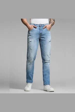 JACK & JONES Light Blue Distressed Glenn Slim Fit Jeans