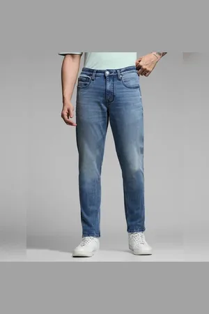 JACK & JONES Blue Mid Rise Brak Knitted Slim Jeans