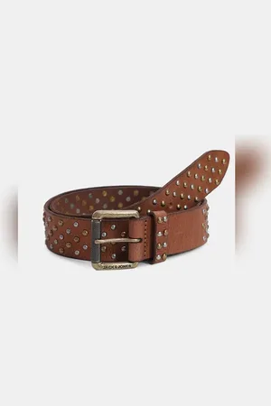 JACK & JONES Brown Studded Leather Belt