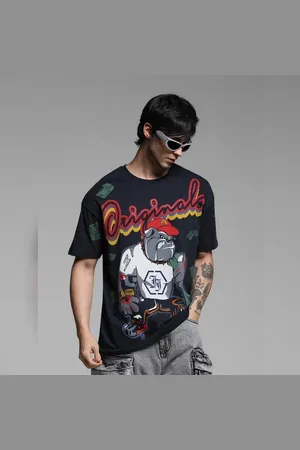 JACK & JONES Blue Graphic Print Oversized T-shirt