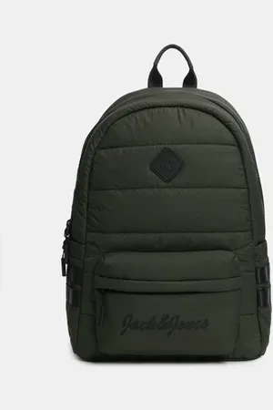 JACK & JONES Olive Green Quilted Backpack