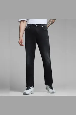 JACK & JONES Black Mid Rise Knitted Regular Fit Jeans