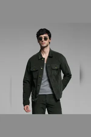 JACK & JONES Olive Corduroy Co-ord Set Jacket