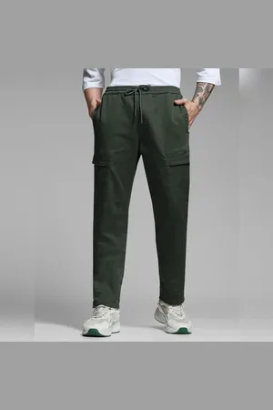 JACK & JONES Olive Green Mid Rise Knitted Cargos