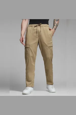 JACK & JONES Beige Mid Rise Knitted Cargos