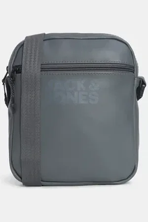 JACK & JONES Grey Logo Print Sling Bag