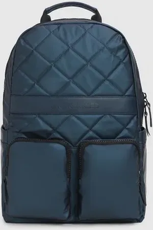 JACK & JONES Navy Blue Premium Quilted Backpack