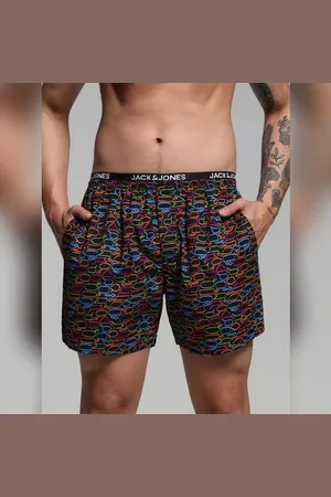 JACK & JONES Black Printed Cotton Boxers