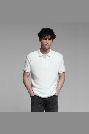 JACK & JONES White Jacquard Cotton Polo