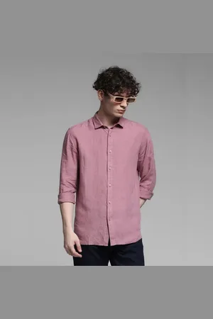 JACK & JONES Pink Linen Full Sleeves Shirt