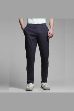 JACK & JONES Navy Blue Mid Rise Chino Pants