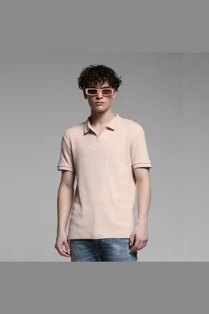 JACK & JONES Pink Jacquard Cotton Polo