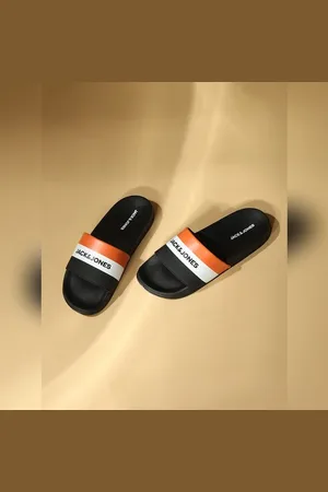 JACK & JONES Black Striped Pool Sliders