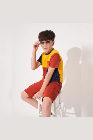 JACK & JONES Boys Red Patch Pocket Shorts