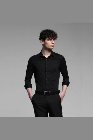 JACK & JONES Black Knitted Full Sleeves Shirt