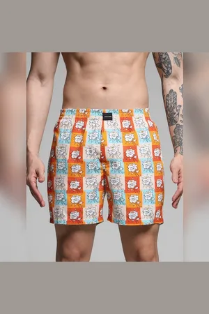 JACK & JONES Orange Logo Text Print Cotton Boxers