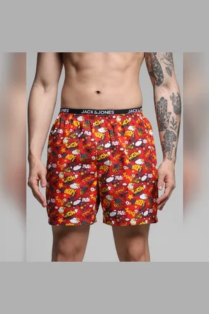 JACK & JONES Red Printed Cotton Boxers