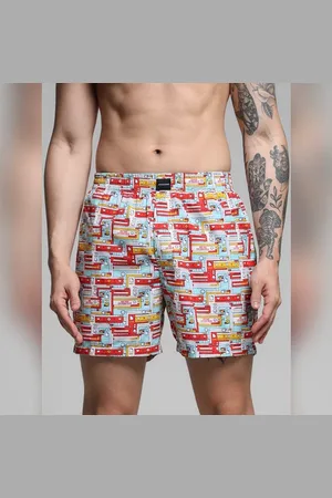 JACK & JONES Blue Printed Cotton Boxers