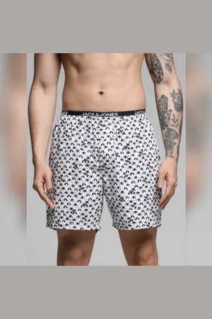JACK & JONES White Penguin Print Cotton Boxers