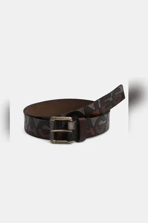 JACK & JONES Brown Printed Leather Belt