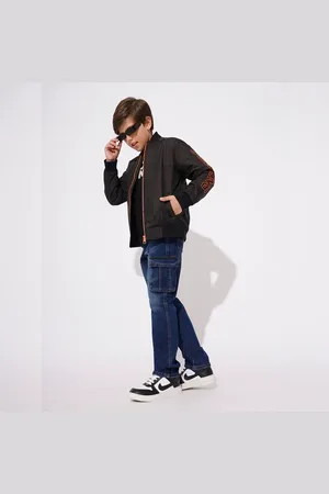 JACK & JONES BOYS Dark Blue Patch Pockets Regular Fit Jeans