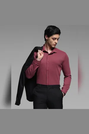 JACK & JONES Pink Knitted Full Sleeves Shirt