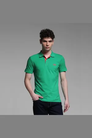 JACK & JONES GREEN COTTON POLO