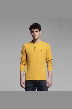 JACK & JONES YELLOW HENLEY T-SHIRT