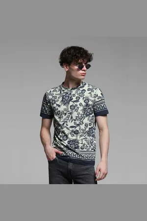 JACK & JONES GREEN FLORAL CREW NECK T-SHIRT