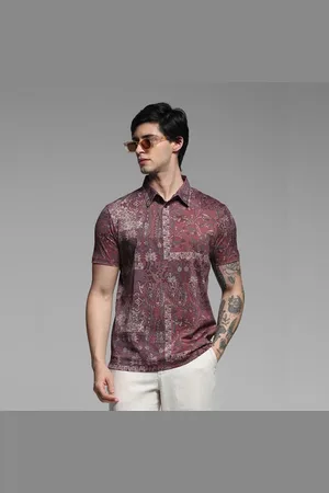 JACK & JONES BRICK RED FLORAL POLO