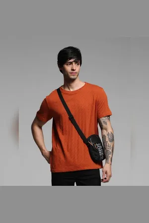 JACK & JONES BROWN COTTON CREW NECK T-SHIRT