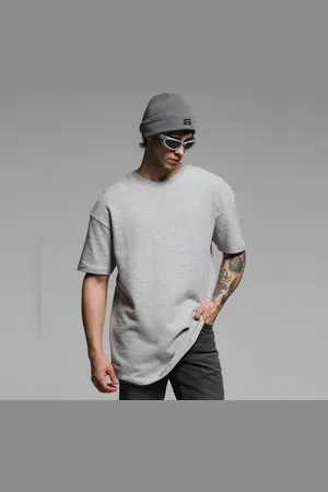 JACK & JONES GREY OVERSIZED COTTON T-SHIRT